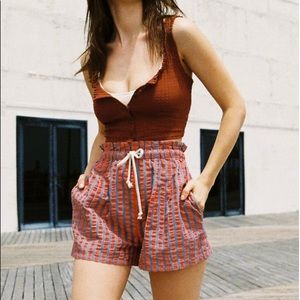 Urban Outfitters Miles Striped Paperbag Shorts